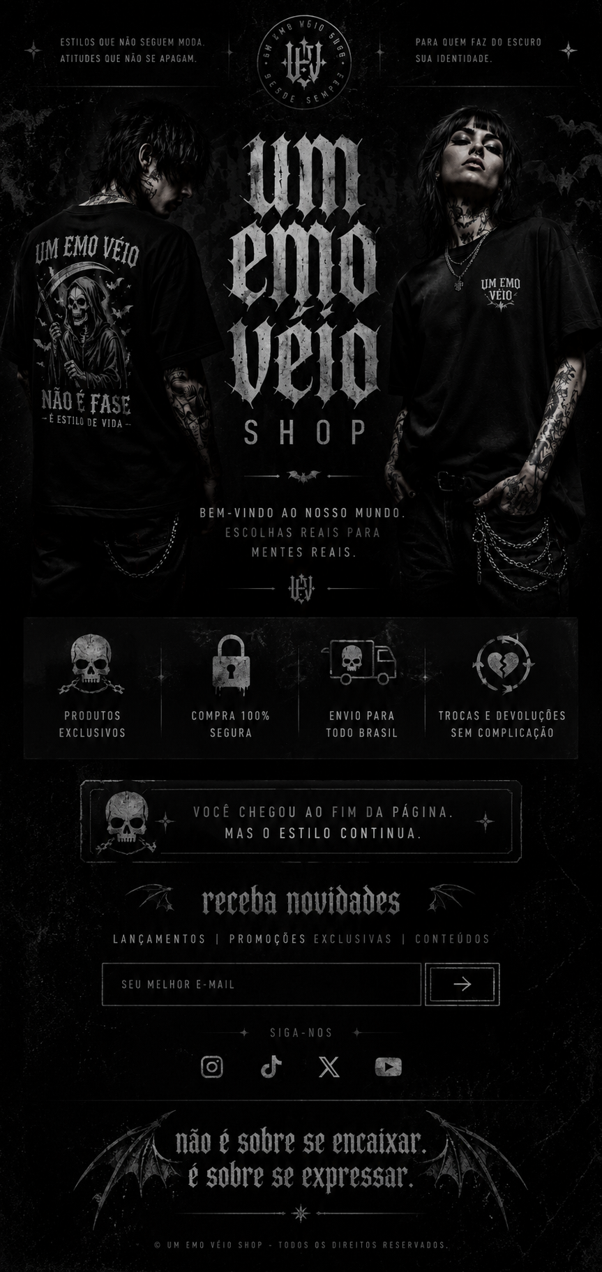 Um Emo Véio Shop — estilos que não seguem moda, atitudes que não se apagam